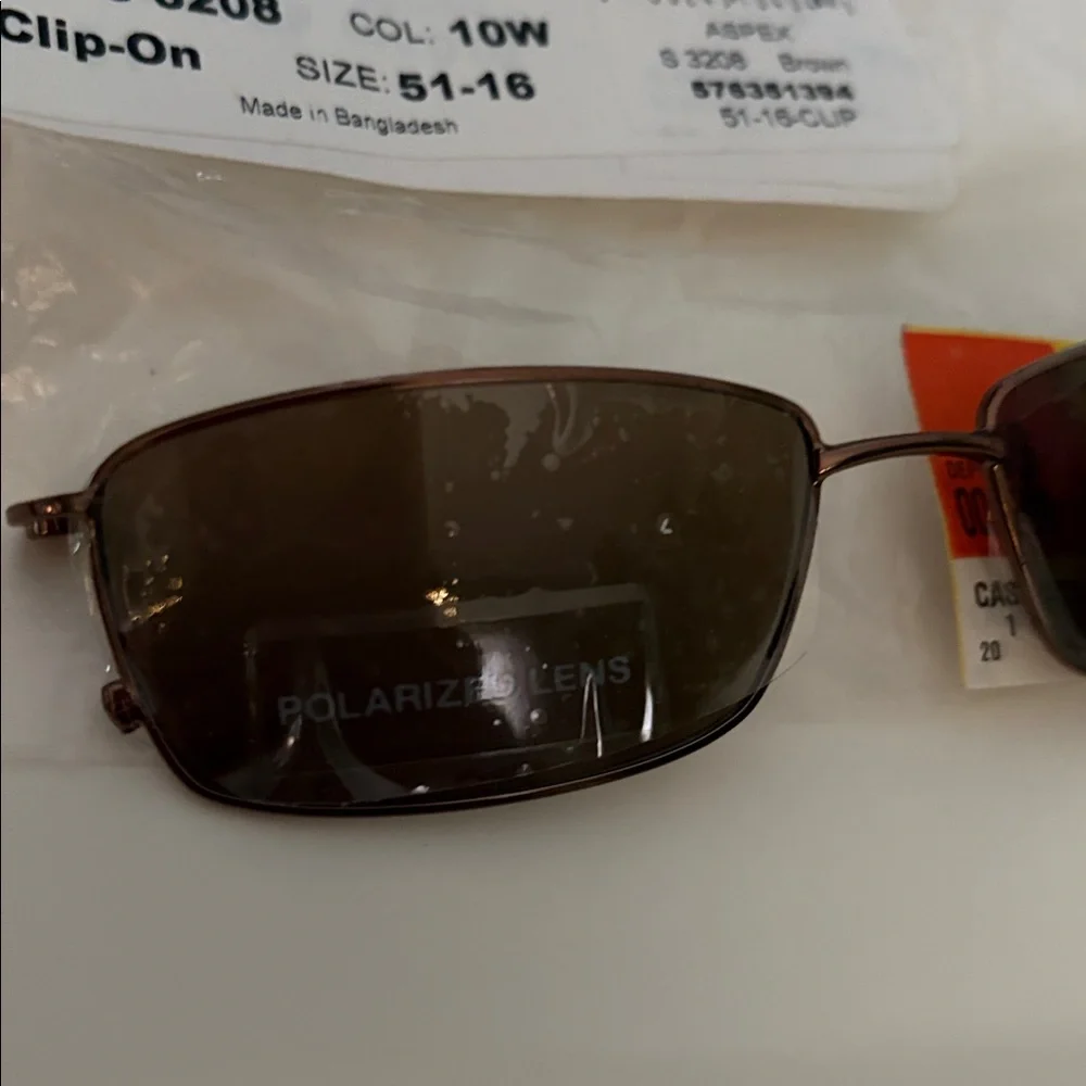 Easyclip Brown Polarized clip on Sunglasses 3208 51-16 ASPEX new for eyeglasses